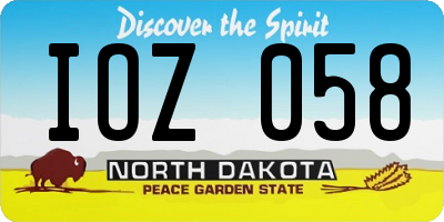 ND license plate IOZ058