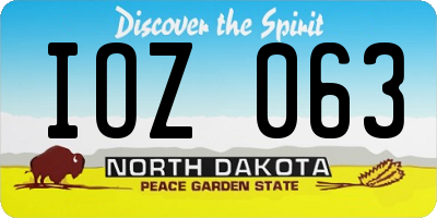 ND license plate IOZ063