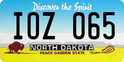 ND license plate IOZ065