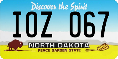 ND license plate IOZ067