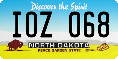 ND license plate IOZ068
