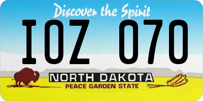 ND license plate IOZ070