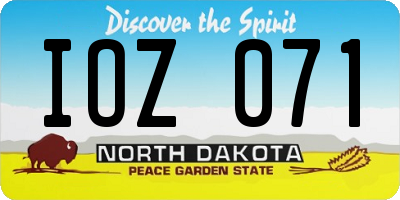 ND license plate IOZ071