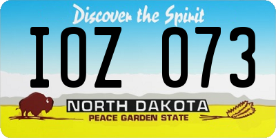 ND license plate IOZ073