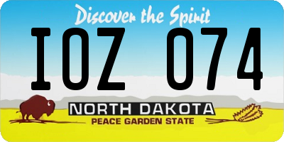 ND license plate IOZ074
