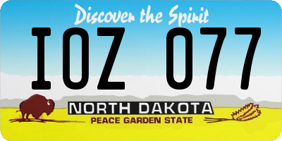 ND license plate IOZ077