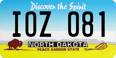 ND license plate IOZ081