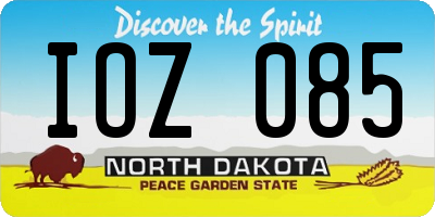 ND license plate IOZ085