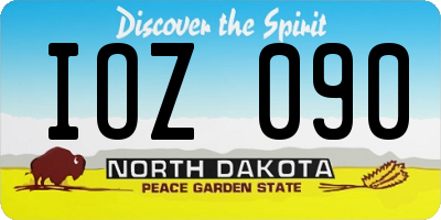 ND license plate IOZ090