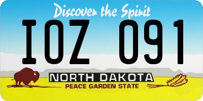ND license plate IOZ091