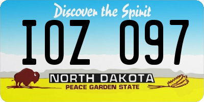 ND license plate IOZ097