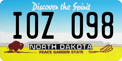ND license plate IOZ098