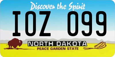 ND license plate IOZ099