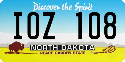 ND license plate IOZ108