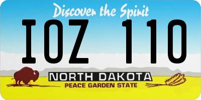 ND license plate IOZ110