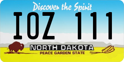ND license plate IOZ111