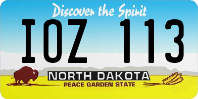 ND license plate IOZ113