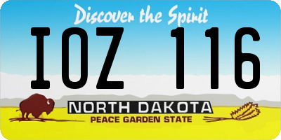 ND license plate IOZ116