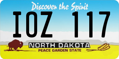 ND license plate IOZ117