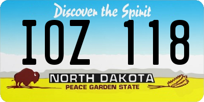 ND license plate IOZ118
