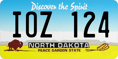 ND license plate IOZ124