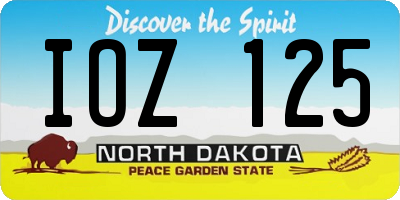 ND license plate IOZ125