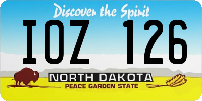ND license plate IOZ126