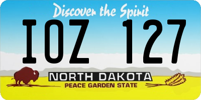 ND license plate IOZ127