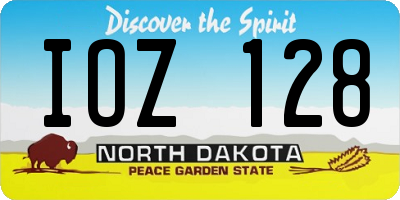 ND license plate IOZ128
