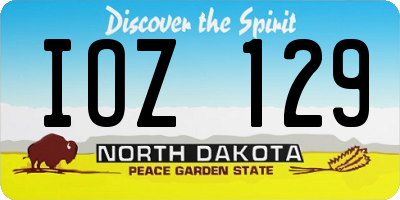 ND license plate IOZ129