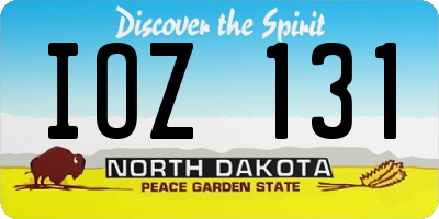 ND license plate IOZ131