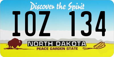 ND license plate IOZ134