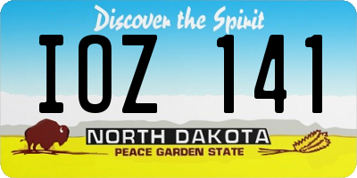 ND license plate IOZ141