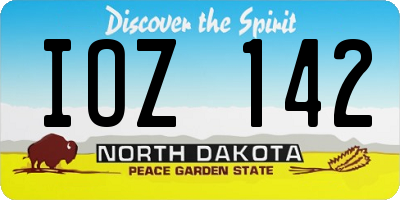 ND license plate IOZ142