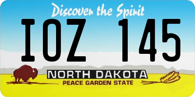 ND license plate IOZ145