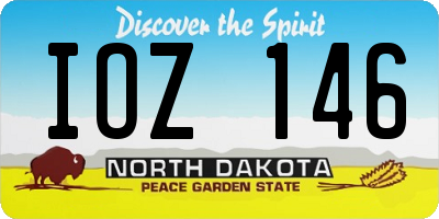 ND license plate IOZ146