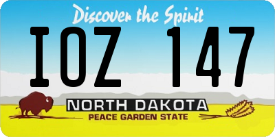 ND license plate IOZ147