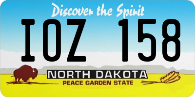 ND license plate IOZ158