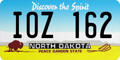 ND license plate IOZ162