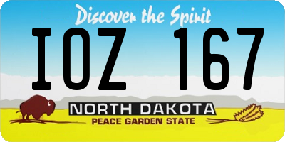 ND license plate IOZ167