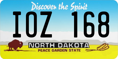 ND license plate IOZ168