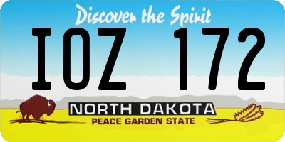 ND license plate IOZ172