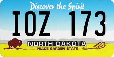 ND license plate IOZ173