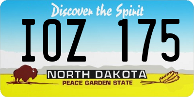 ND license plate IOZ175