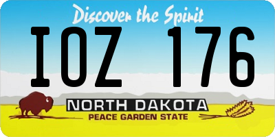 ND license plate IOZ176