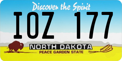 ND license plate IOZ177