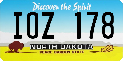 ND license plate IOZ178