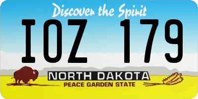 ND license plate IOZ179