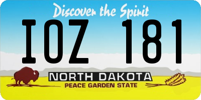 ND license plate IOZ181