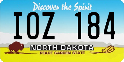 ND license plate IOZ184